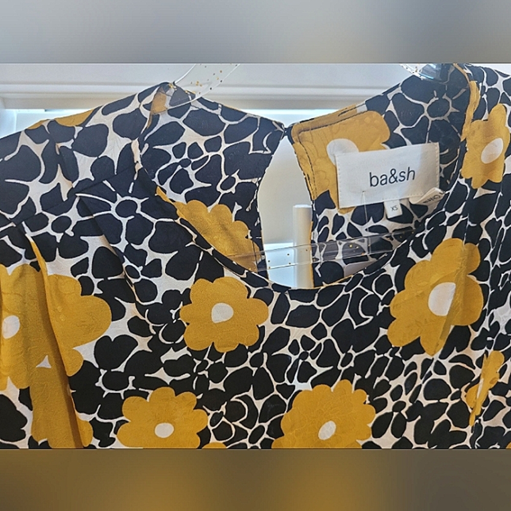 ba&sh Black and Yellow Floral Blouse XS - Picture 3 of 4